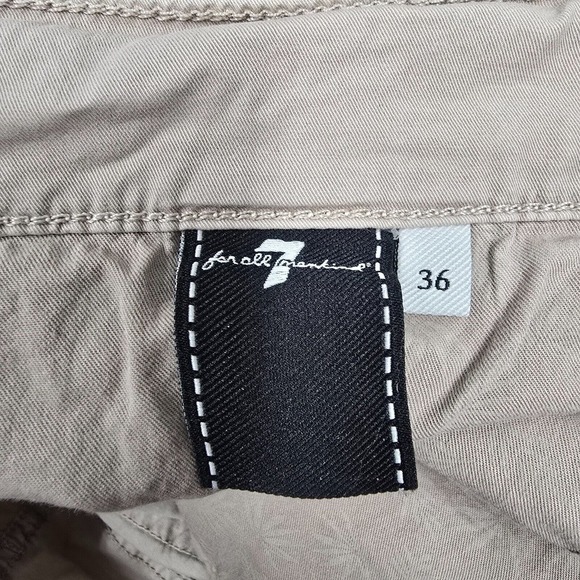 7 For All Mankind Pants 36 (Fits 35x29) Beige Adrien Airweft Twill Office Preppy - Picture 5 of 14